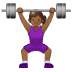 🏋🏾‍♀️ woman lifting weights: medium-dark skin tone display on Samsung